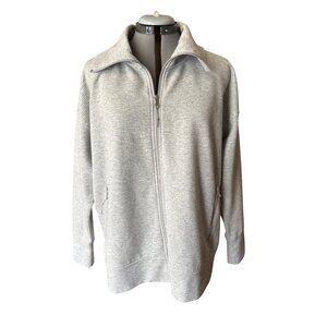 Old Navy Active Mens Medium Gray Full Zip Collared Ribbed Everyday Jacket